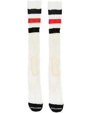 DSquared² Striped Ribbed Socks - White