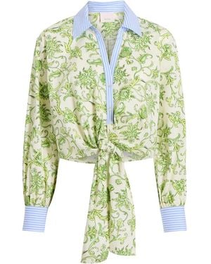 Cinq À Sept Camicia A Fiori Con Nodo - Verde