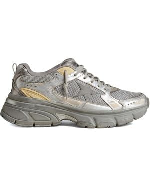Golden Goose Lightstar Laminated Leather Suede And Net Upper Tpu Star Net Heel And Spur - Multicolour