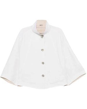 Moorer Omnia-DWB button-front cape - Blanco