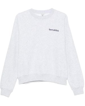 Sporty & Rich Pull À Logo Brodé - Blanc