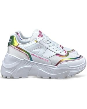 Versace Jeans Couture Holographic-Detail Trainers - White