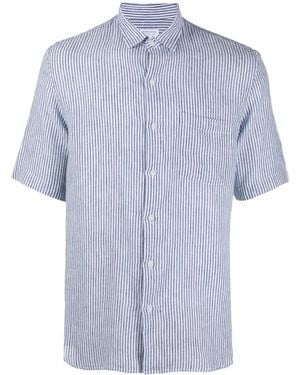 Sunspel Striped Linen Shirt - Blue