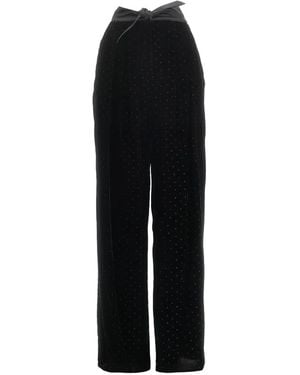 Emporio Armani Glitter-Detail Self-Tie Trousers - Black