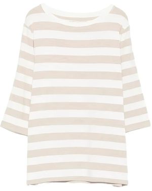 Majestic Filatures Striped Boat-Neck T-Shirt - White