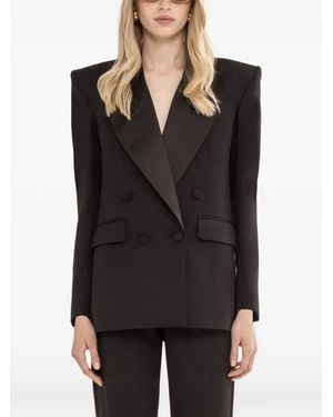 Nissa Wool Tuxedo Blazer - Black