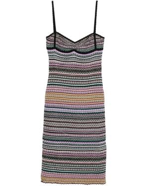 Missoni Vestido Con Ribete De Rayas - Amarillo