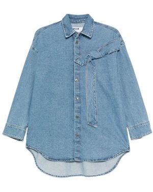MSGM Hemd mit Schleife - Blau