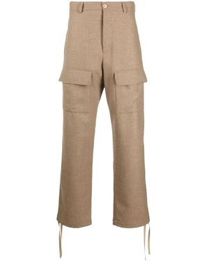 KENZO Logo-Patch Cargo Trousers - Natural