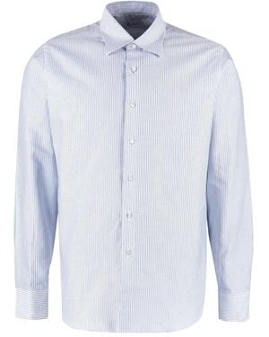 THE (Alphabet) Striped Cotton Shirt - Blue