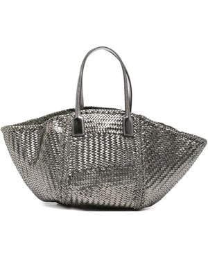 Dragon Diffusion Teresa Woven-Leather Tote Bag - Gray