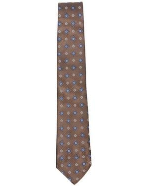Canali Geometric-Pattern Tie - White