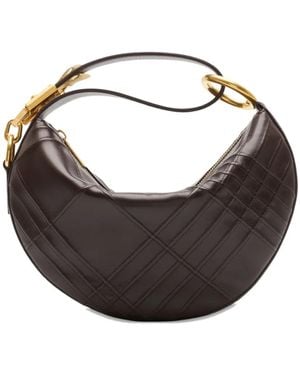 Burberry Knight Arc Pintuck-Check Tote Bag - Metallic