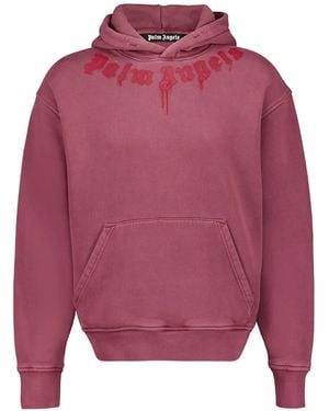 Palm Angels Neck-logo Hoodie - Pink