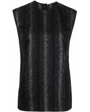 Stella McCartney Lurex Striped Sleeveless Blouse - Black