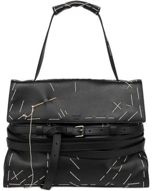 Moschino レザー ショルダーバッグ - ブラック