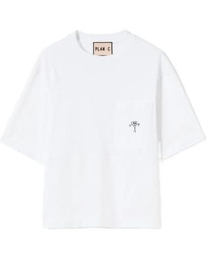 Plan C T-Shirt À Poche Poitrine - White