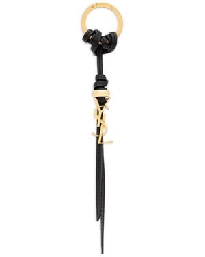 Saint Laurent Cassandre Schlüsselanhänger Mit Knoten - Weiß