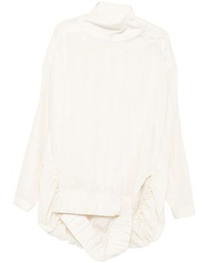 Jean Paul Gaultier High-neck pleated top - Weiß