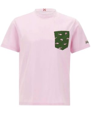 MC2 Saint Barth Shark On Shark Print-Pocket T-Shirt - Pink