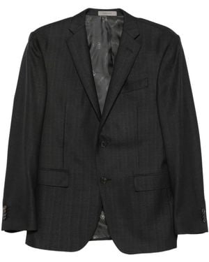 Corneliani Pinstripe Wool Suit - Black