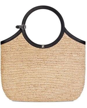 Courreges Holy Raphia Tote Bag - Metallic