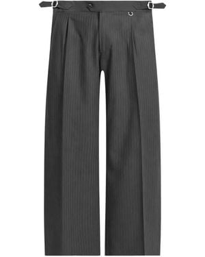 RETERNITY Pinstriped Tailored Trousers - Grey
