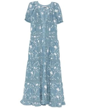 Alice + Olivia Lace-Trim Floral-Print Maxi Dress - Blue