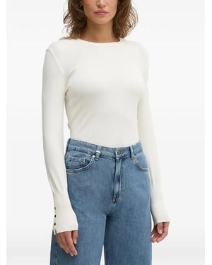 Benetton Button-Embellished Jumper - Blue