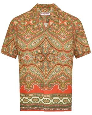 Orlebar Brown Maitan Paisley-Print Shirt - Orange