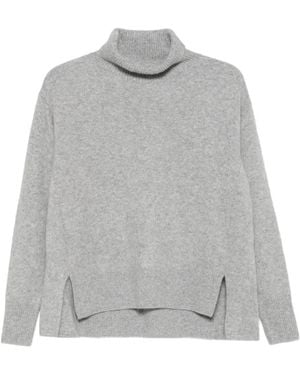 C.T.Plage Roll-Neck Side-Slit Jumper - Grey