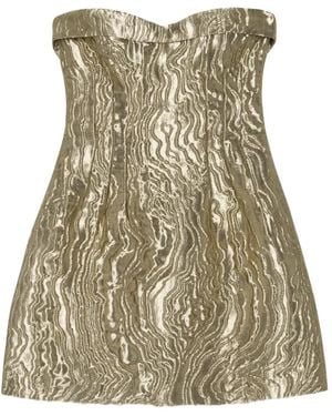 Jonathan Simkhai Darcie Metallic-Effect Strapless Mini Dress - Natural