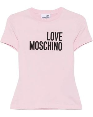 Love Moschino T-Shirt À Logo Imprimé - Pink