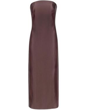 Loulou de Saison Giulia Striped Bustier Midi Dress - Purple