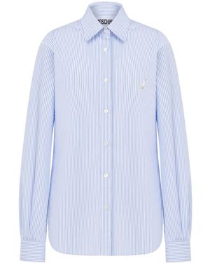 Moschino Striped Poplin Shirt - Blue