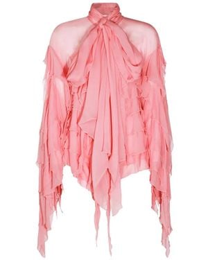 Blumarine Ruffled Asymmetric Blouse - Pink