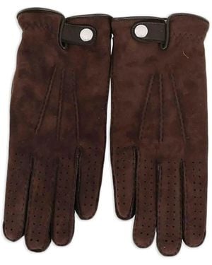 Brunello Cucinelli Perforated Suede Gloves - Brown