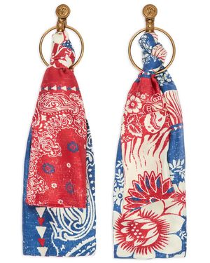 Roberto Cavalli ペイズリーシルクピアス - ホワイト