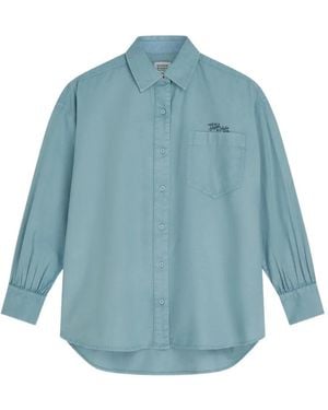 Scotch & Soda Logo-Embroidered Chest-Pocket Shirt - Blue