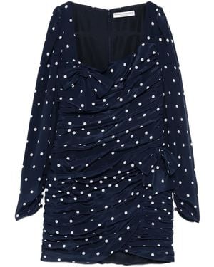 Alessandra Rich Polka-dot Bow Mini Dress - Blue