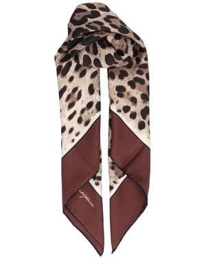 Dolce & Gabbana Seidenschal Mit Leopardenprint - Natur