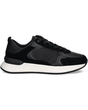 BOSS Logo-Detail Panelled Trainers - Black