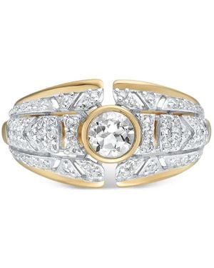 V Jewellery Chloe Geometric-Pattern Ring - White