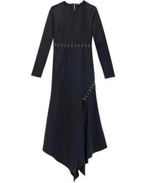 Just Cavalli Asymmetric Hook-Detail Midi Dress - Blue