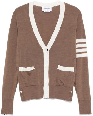 Thom Browne Striped Detail Cardigan - Brown