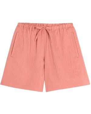 Maison Kitsuné Logo-Embroidered Drawstring Shorts - Pink