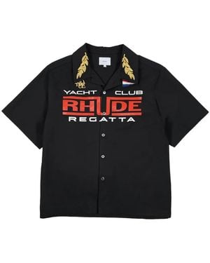 Rhude Regatta Logo-Print Shirt - Black