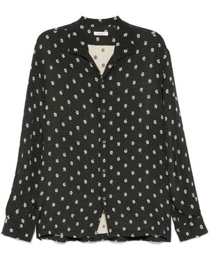 CALMLENCE Classic Open-Collar Shirt - Black