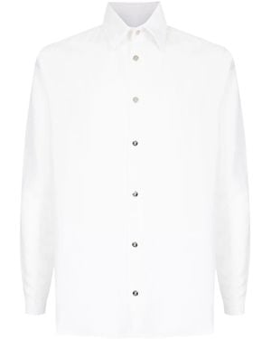 Amir Slama Pattern-Jacquard Shirt - White