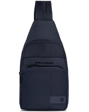 Piquadro Water-Resistant Convertible Sling-Bag Backpack - Blue